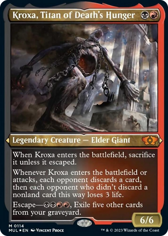 0114 Kroxa, Titan of Death's Hunger (Foil Etched) M March of the Machine: Multiverse Legends