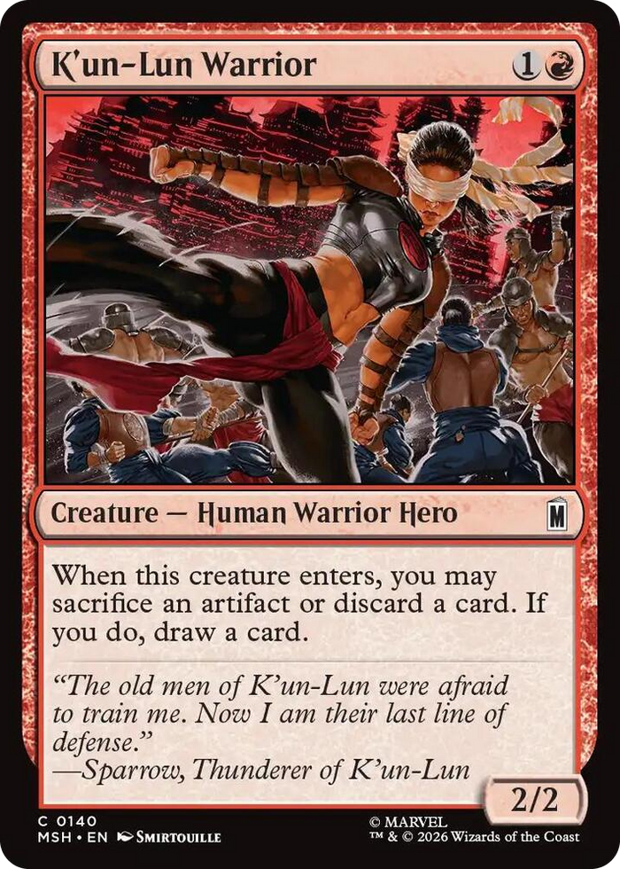 K'un-Lun Warrior #140 C - Marvel Super Heroes Pokemon card