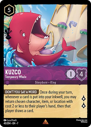 0045 Kuzco - Temporary Whale Rare Archazia's Island
