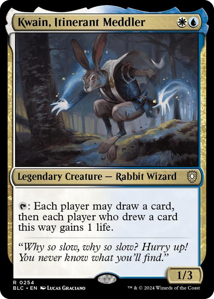 0254 Kwain, Itinerant Meddler R Commander: Bloomburrow