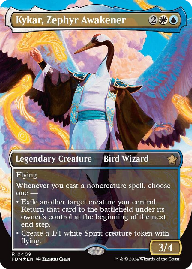 0409 Kykar, Zephyr Awakener (Borderless) (Mana Foil) R Foundations