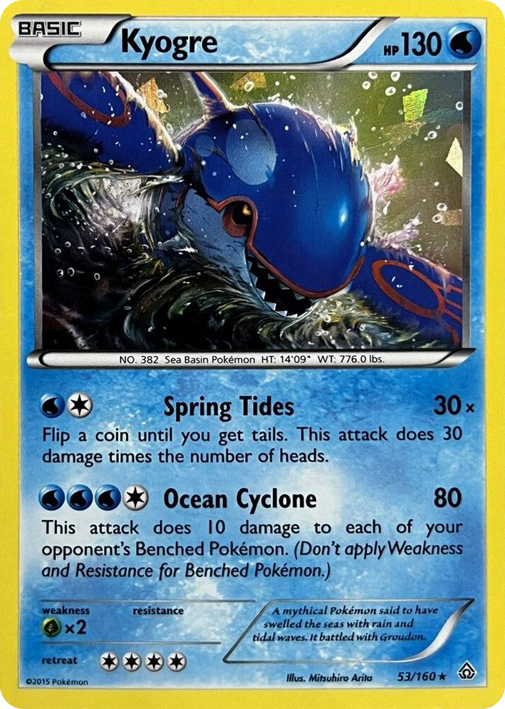0053 Kyogre - 53/160 (Cracked Ice Holo) Holo Rare Deck Exclusives