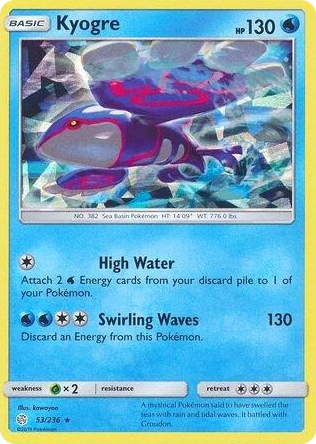 0053 Kyogre - 53/236 (Cracked Ice Holo) Holo Rare Deck Exclusives