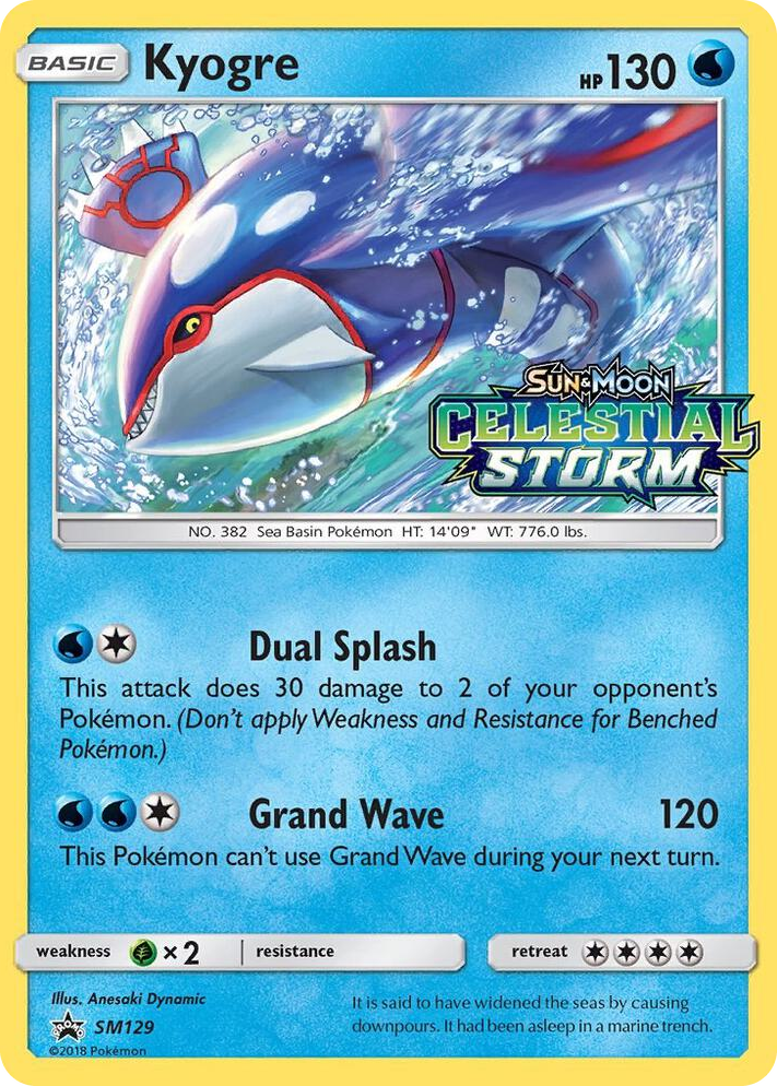 SM129 Kyogre - SM129 (Prerelease) Promo SM Promos