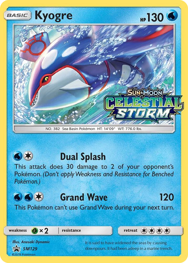 SM129 Kyogre - SM129 (Prerelease) Promo SM Promos