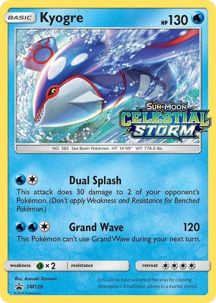 SM129 Kyogre - SM129 (Prerelease) Promo SM Promos