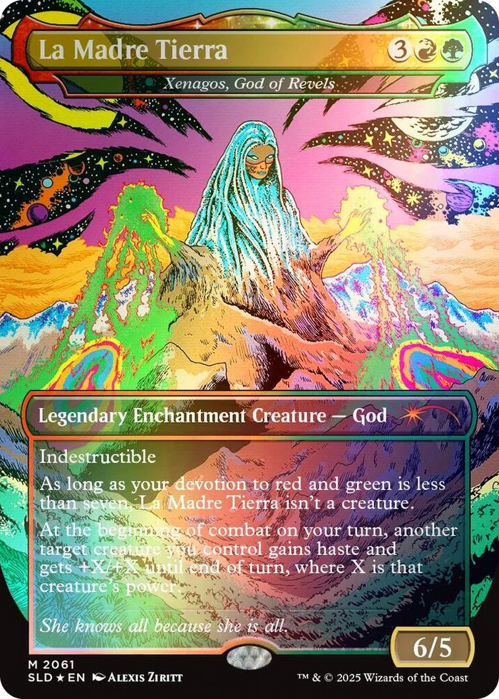 La Madre Tierra - Xenagos, God of Revels (Rainbow Foil) #2061 M - Secret Lair Drop Series Pokemon card