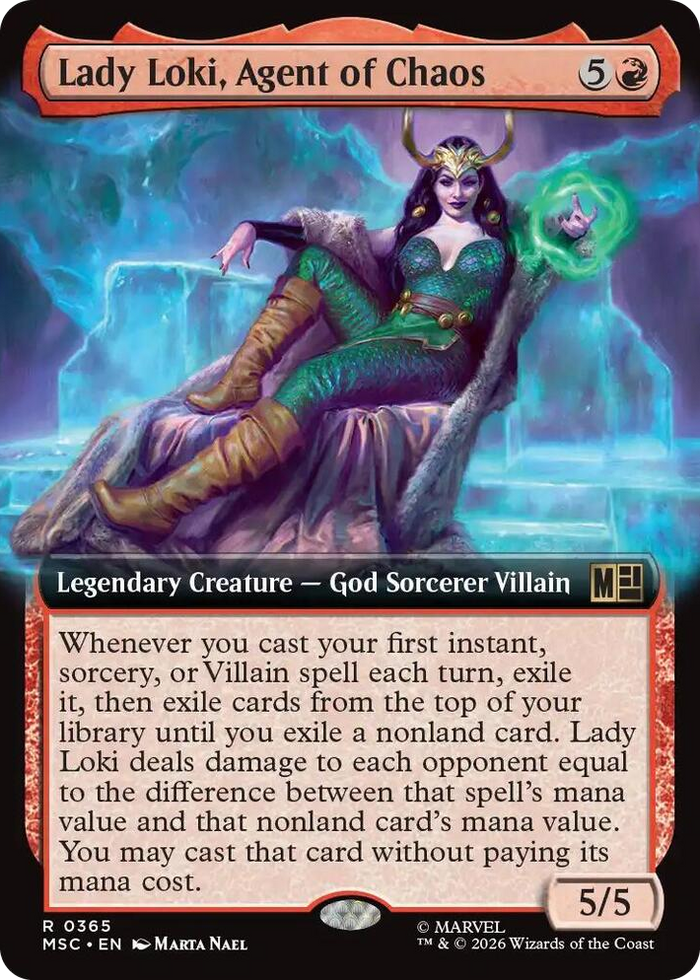 Lady Loki, Agent of Chaos (Extended Art) #365 R - Commander: Marvel Super Heroes Pokemon card