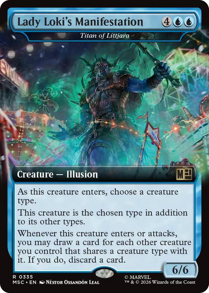 Lady Loki's Manifestation - Titan of Littjara (Extended Art) #335 R - Commander: Marvel Super Heroes Pokemon card
