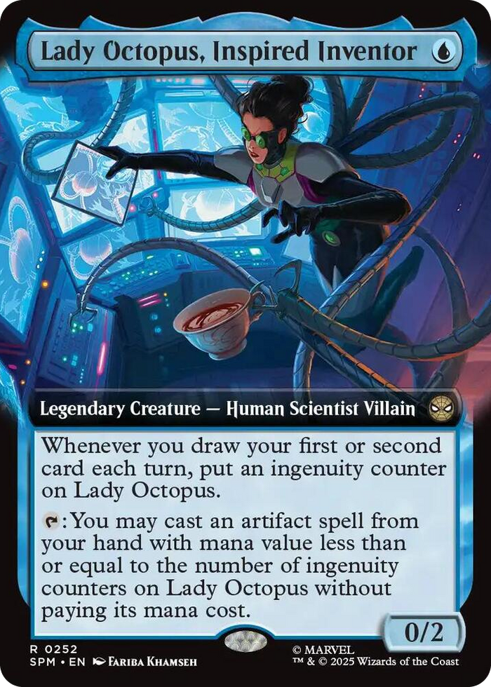 Lady Octopus, Inspired Inventor (Extended Art) #252 R - Marvel's Spider-Man Pokemon card