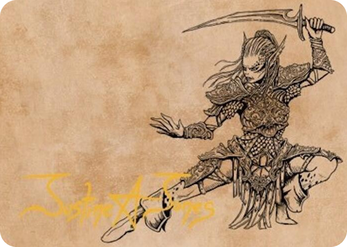 Lae'zel, Vlaakith's Champion Art Card (Gold-Stamped Signature) #45 S - Art Series: Commander Legends: Battle for Baldur's Gate Pokemon card