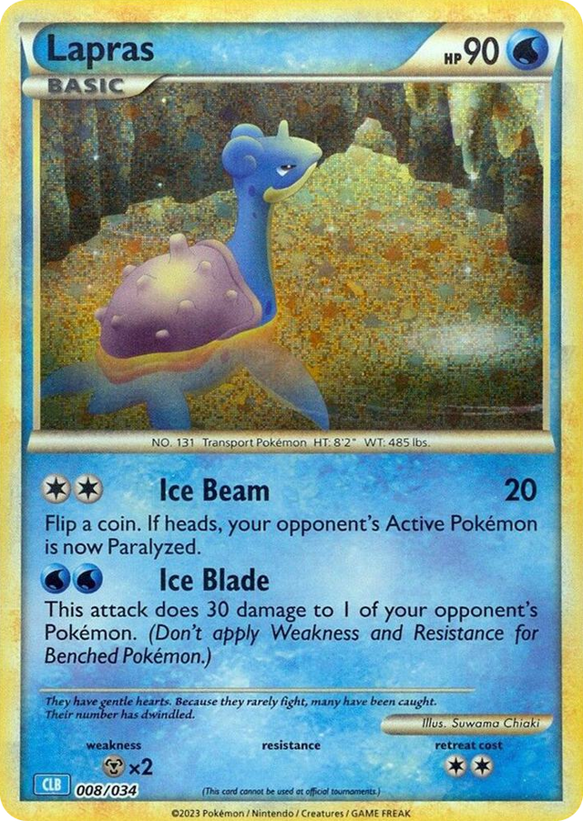 0008 Lapras Classic Collection Trading Card Game Classic