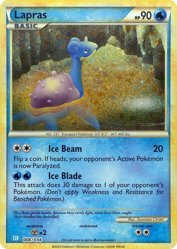 0008 Lapras Classic Collection Trading Card Game Classic