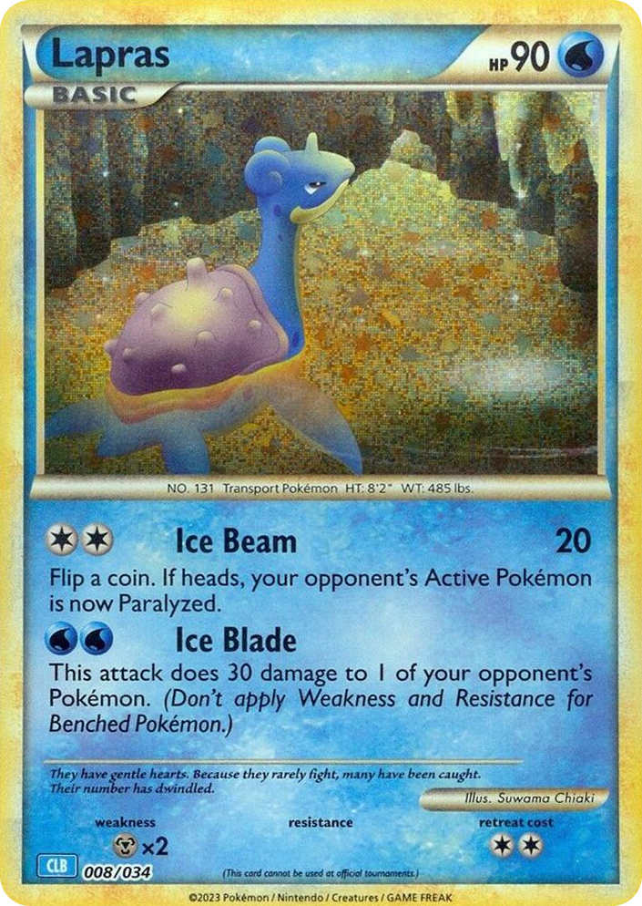 0008 Lapras Classic Collection Trading Card Game Classic