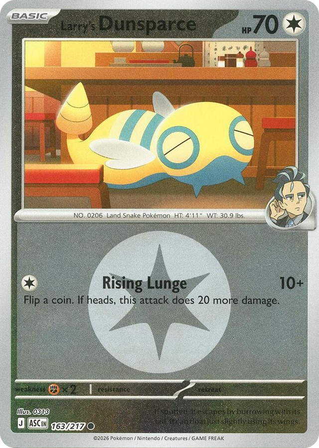 0163 Larry's Dunsparce (Energy Symbol Pattern) Common Ascended Heroes