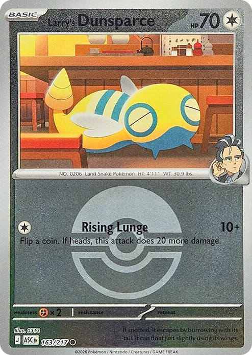 0163 Larry's Dunsparce (Poke Ball) Common Ascended Heroes