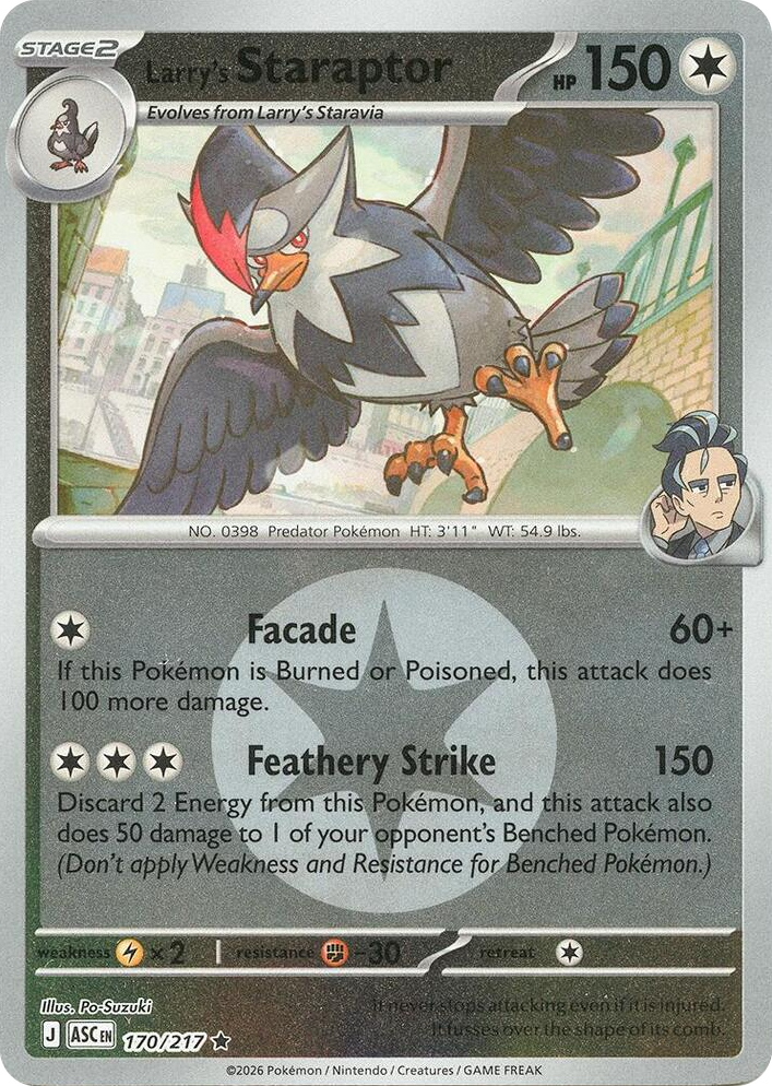 0170 Larry's Staraptor - 170/217 (Energy Symbol Pattern) Rare Ascended Heroes