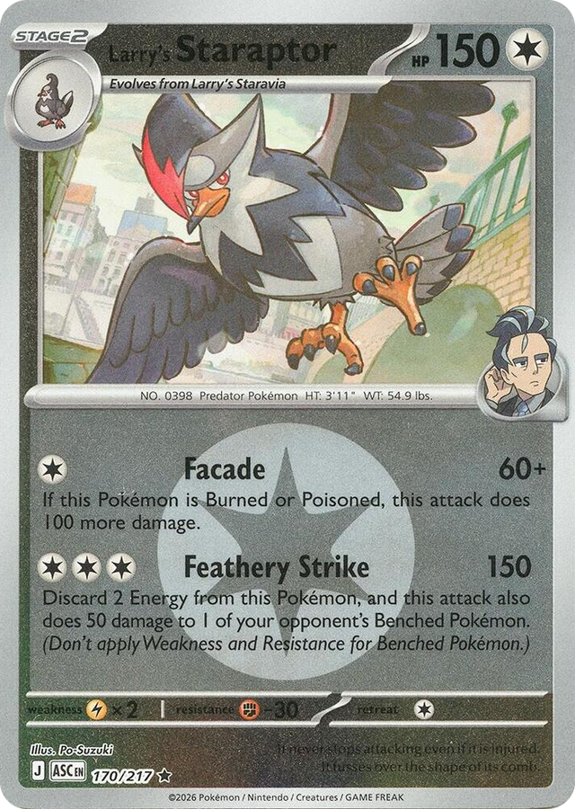 0170 Larry's Staraptor - 170/217 (Energy Symbol Pattern) Rare Ascended Heroes