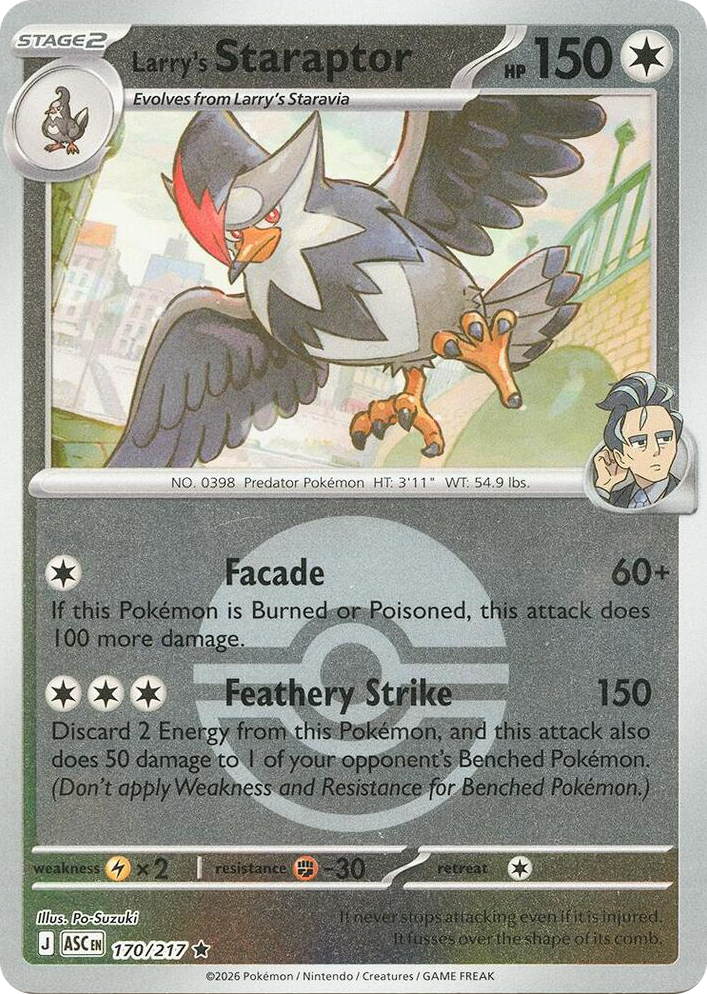 0170 Larry's Staraptor - 170/217 (Poke Ball) Rare Ascended Heroes