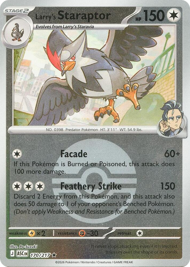 0170 Larry's Staraptor - 170/217 (Poke Ball) Rare Ascended Heroes