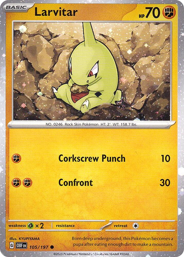 0105 Larvitar - 105/197 (Cosmos Holo) Common Miscellaneous Cards & Products