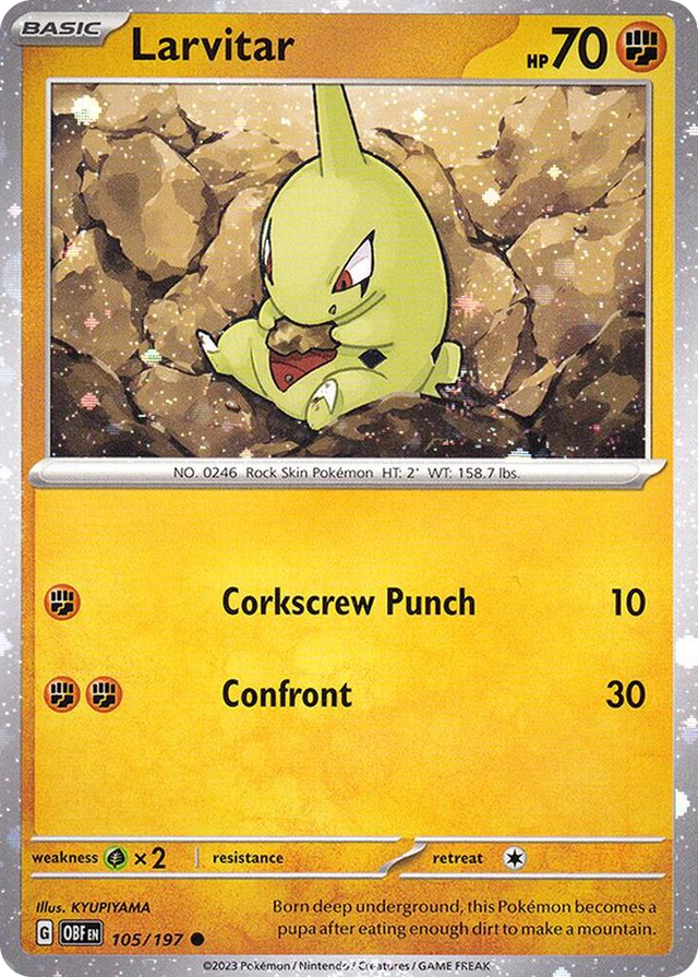 0105 Larvitar - 105/197 (Cosmos Holo) Common Miscellaneous Cards & Products