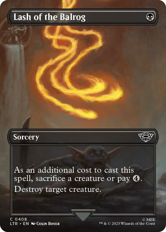 Lash of the Balrog (Borderless) #408 C - Universes Beyond: The Lord of the Rings: Tales of Middle-earth Pokemon card