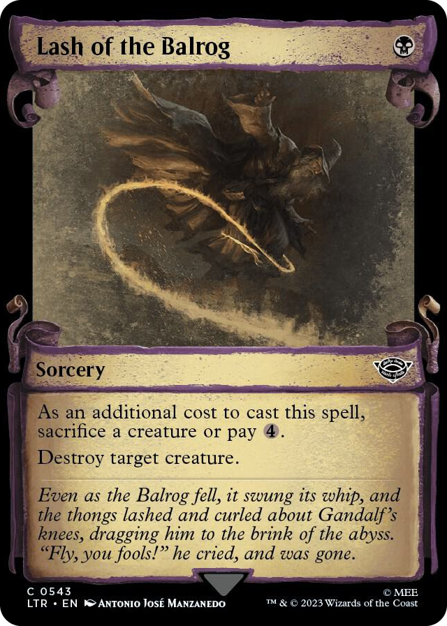 Lash of the Balrog (Showcase Scrolls) #543 C - Universes Beyond: The Lord of the Rings: Tales of Middle-earth Pokemon card