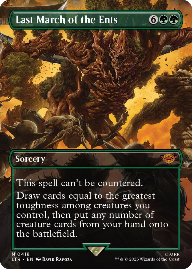 Last March of the Ents (Borderless) #418 M - Universes Beyond: The Lord of the Rings: Tales of Middle-earth Pokemon card