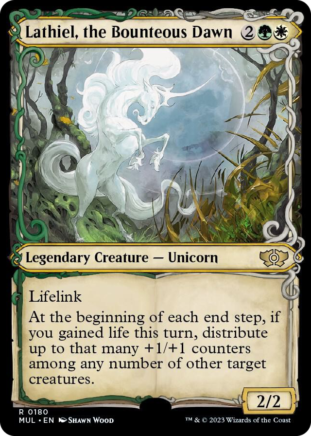 Lathiel, the Bounteous Dawn (Halo Foil) #180 R - March of the Machine: Multiverse Legends Pokemon card