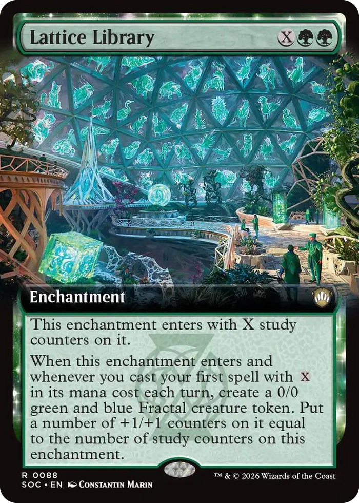 Lattice Library (Extended Art) #88 R - Commander: Secrets of Strixhaven Pokemon card