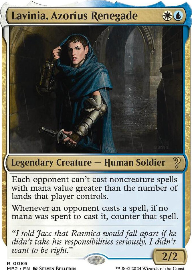 0086 Lavinia, Azorius Renegade (White Border) R Mystery Booster 2