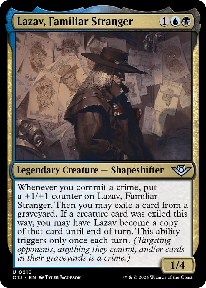Lazav, Familiar Stranger #216 U - Outlaws of Thunder Junction Pokemon card
