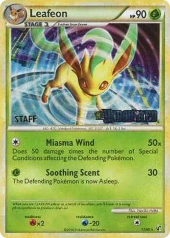 0017 Leafeon - 17/90 (Prerelease) [Staff] Promo Nintendo Promos