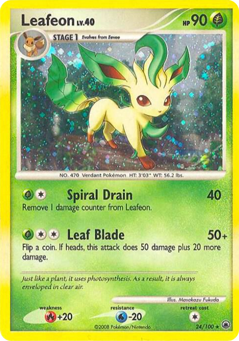 0024 Leafeon - 24/100 (DP Majestic Dawn) Holo Rare Deck Exclusives