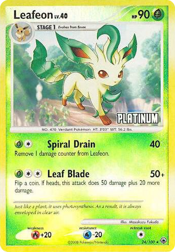 0024 Leafeon - 24/100 [Platinum] Promo Burger King Promos