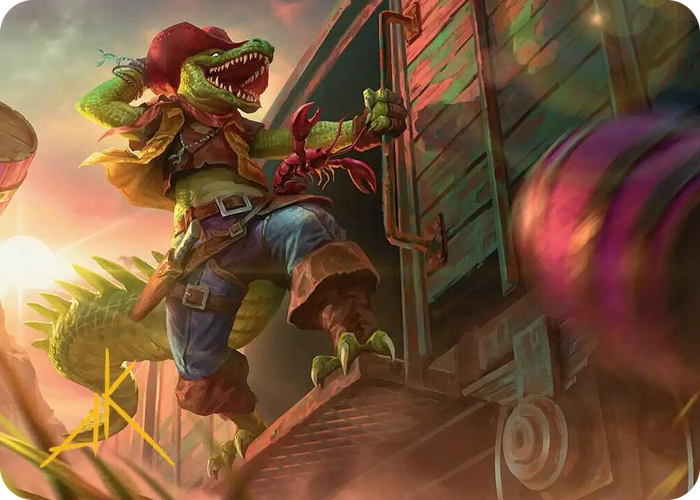 Leatherhead, Iron Gator Art Card (Gold-Stamped Signature) #43 S - Art Series: Teenage Mutant Ninja Turtles Pokemon card