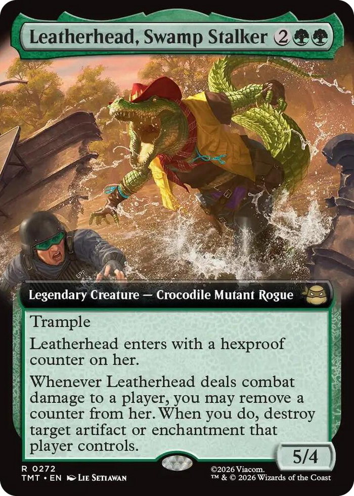 Leatherhead, Swamp Stalker (Extended Art) #272 R - Teenage Mutant Ninja Turtles Pokemon card
