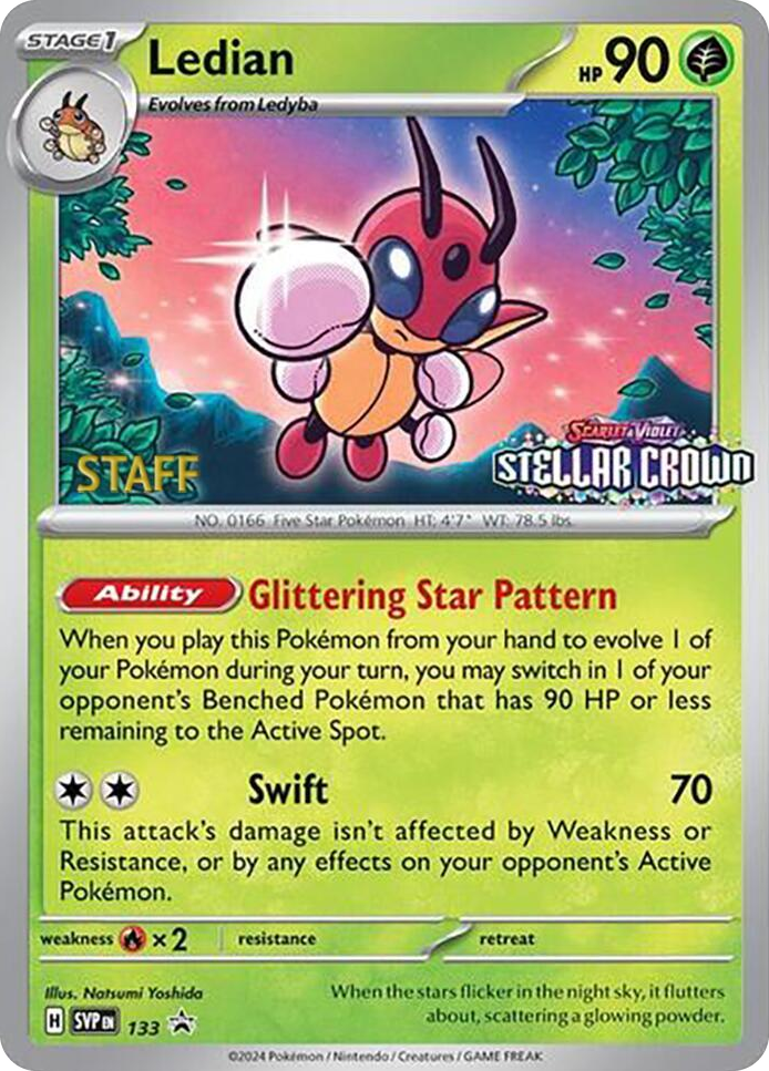 0133 Ledian - 133 (Prerelease) [Staff] Promo Scarlet & Violet Promo Cards