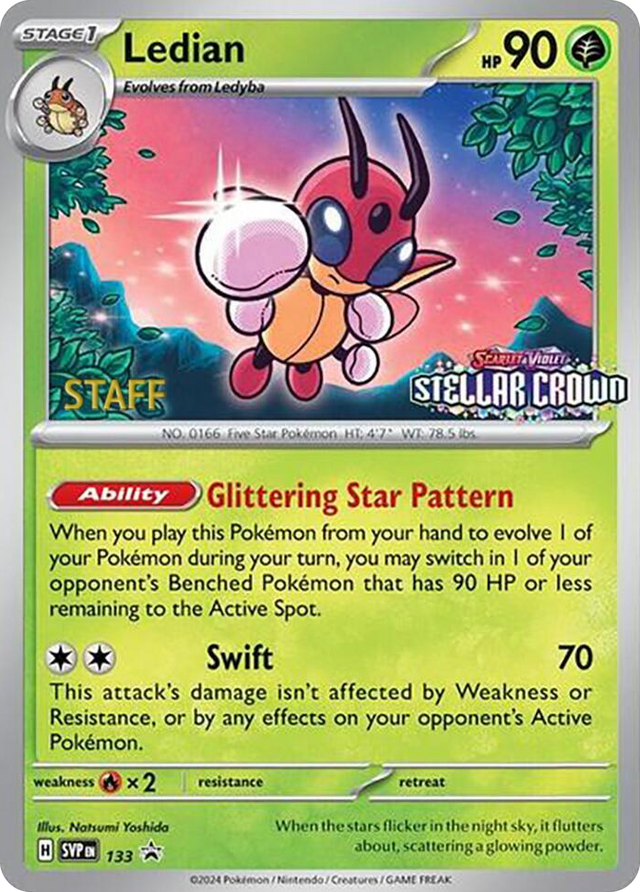 0133 Ledian - 133 (Prerelease) [Staff] Promo Scarlet & Violet Promo Cards