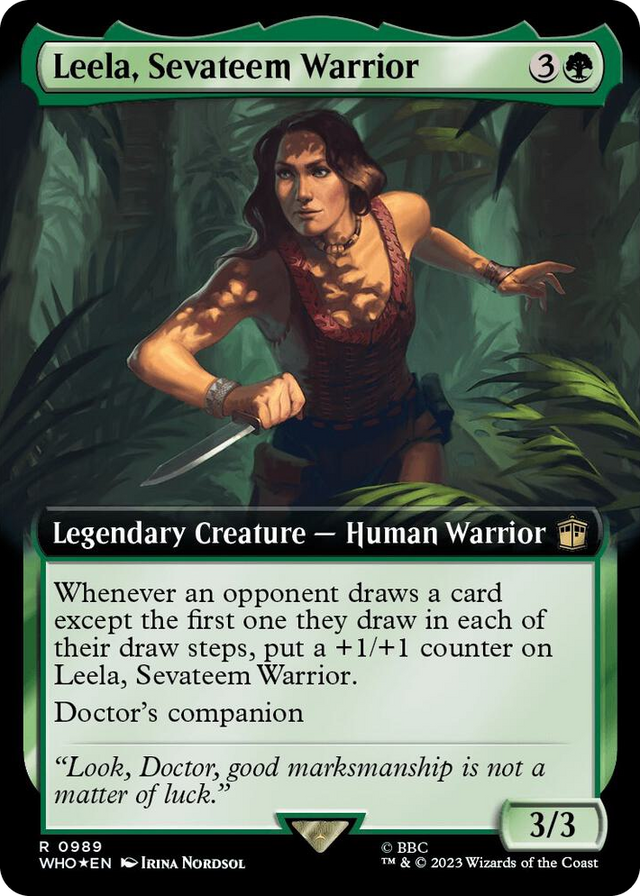 0989 Leela, Sevateem Warrior (Extended Art) (Surge Foil) R Universes Beyond: Doctor Who