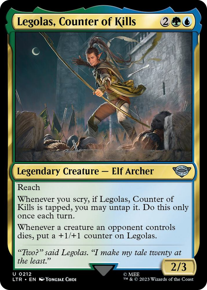 Legolas, Counter of Kills #212 U - Universes Beyond: The Lord of the Rings: Tales of Middle-earth Pokemon card