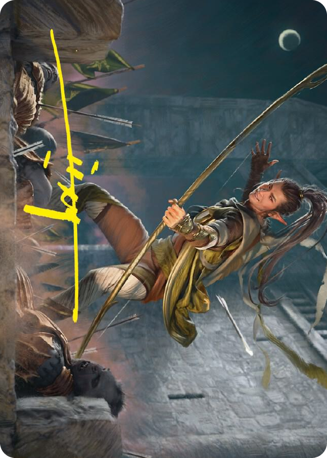 Legolas, Counter of Kills Art Card (Gold-Stamped Signature) #17 S - Art Series: Universes Beyond: The Lord of the Rings: Tales of Middle-earth Pokemon card