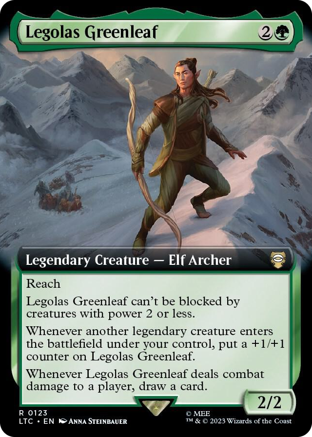 Legolas Greenleaf (Extended Art) #123 R - Commander: The Lord of the Rings: Tales of Middle-earth Pokemon card