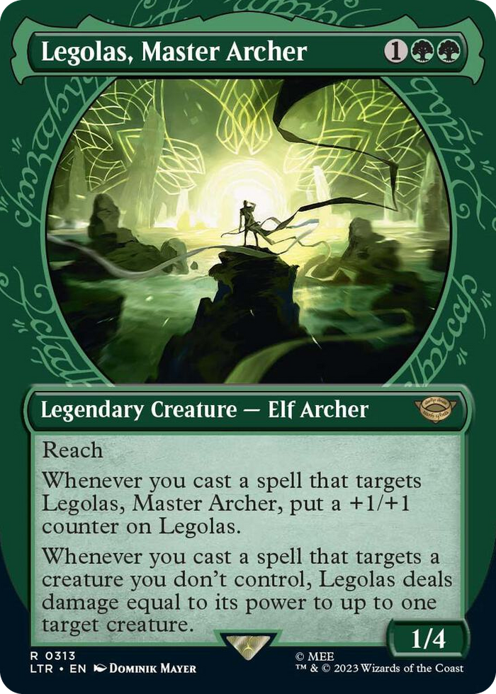 Legolas, Master Archer (Showcase) #313 R - Universes Beyond: The Lord of the Rings: Tales of Middle-earth Pokemon card
