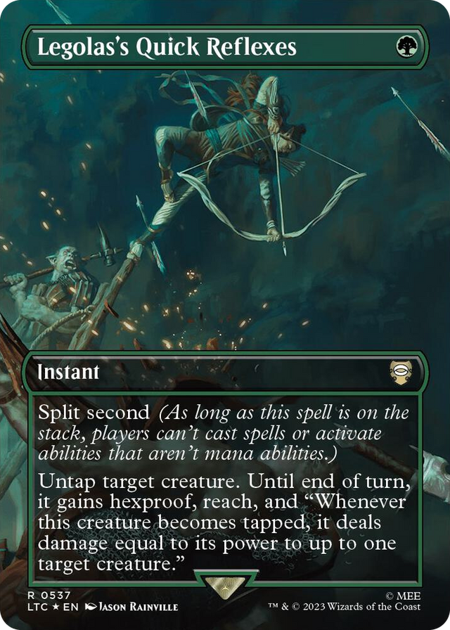 0537 Legolas's Quick Reflexes (Borderless) (Surge Foil) R Commander: The Lord of the Rings: Tales of Middle-earth