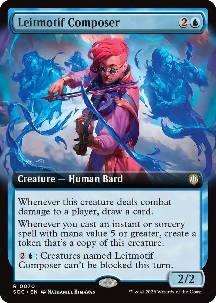 Leitmotif Composer (Extended Art) #70 R - Commander: Secrets of Strixhaven Pokemon card