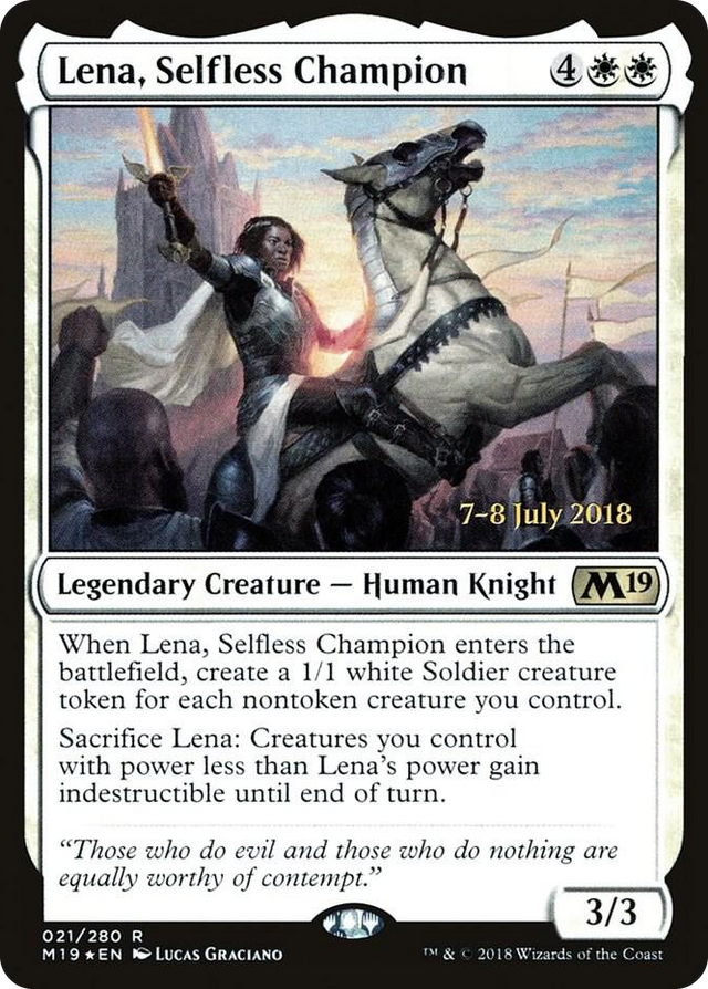 0021 Lena, Selfless Champion R Prerelease Cards