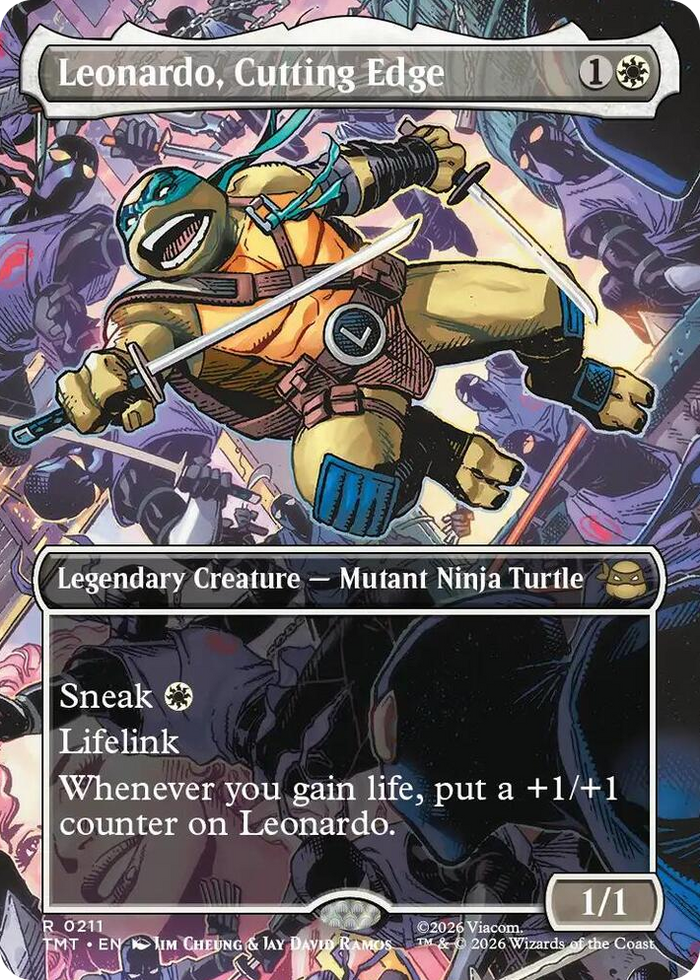 Leonardo, Cutting Edge (Borderless) #211 R - Teenage Mutant Ninja Turtles Pokemon card