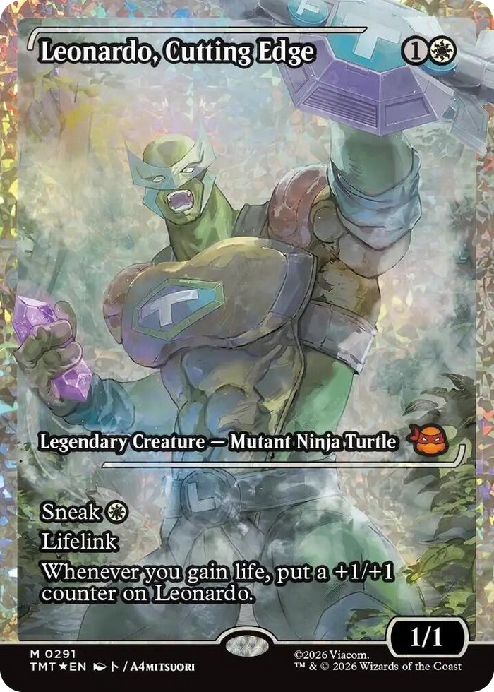 Leonardo, Cutting Edge (Showcase) (Fracture Foil) #291 M - Teenage Mutant Ninja Turtles Pokemon card